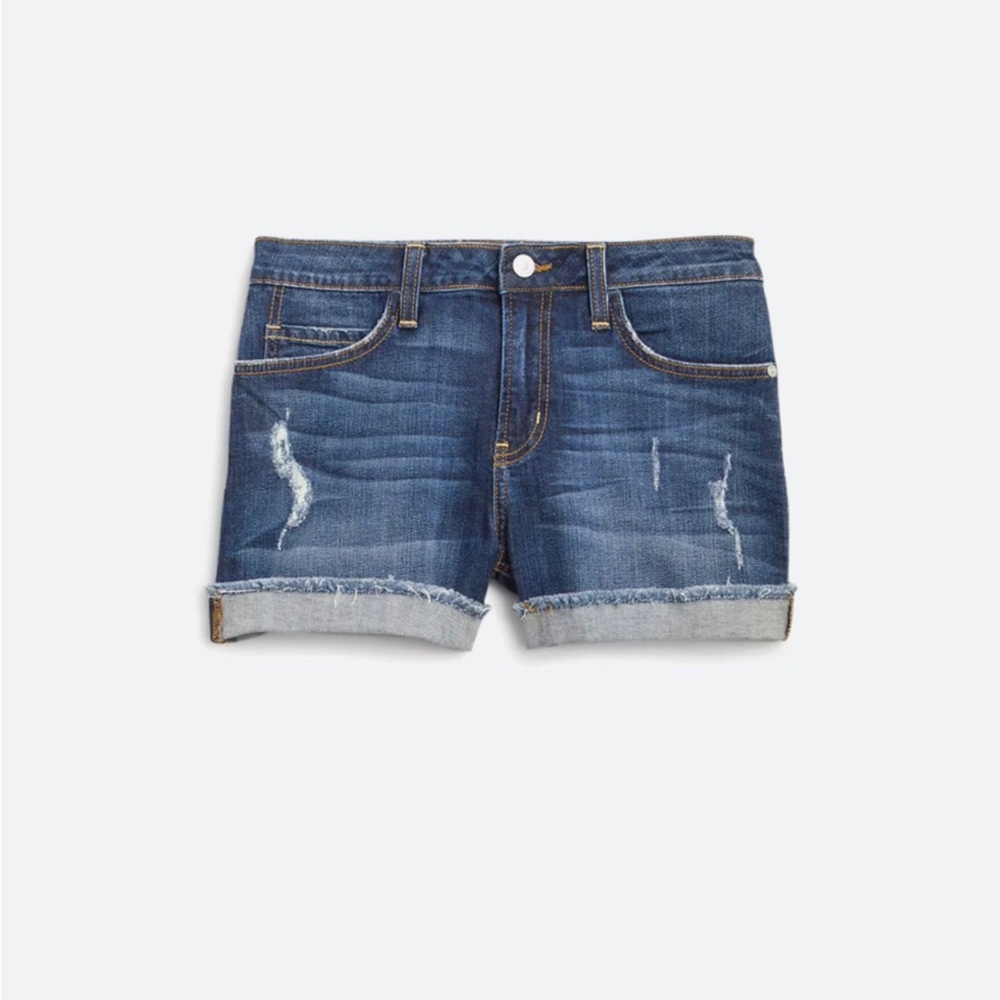 Just Black Romeo Distressed Cuffed Frayed Hem Denim Short